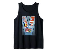 'V' de la Victoria en Banderas aliadas (1942-1945) Camiseta sin Mangas