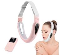 V Face Beauty Device, Masajeador Facial Eléctrico V Face, Masajeador Moldeador De Cara V, Dispositivo de Belleza Facial para Papada Vface de 5 Modos Reductor con Control Remoto (Pink)