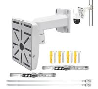 V-Fiabilidad Soporte de montaje en poste de cámara de vigilancia de 7.75 pulgadas, montaje en pared y poste de aluminio compatible con cámaras de seguridad IP Hik Dahua PTZ, domo CCTV, con placa de
