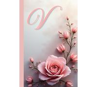 “V” Floral Notebook: Elegant Personalized Journal for Women and Girls | Beautiful Flower Design, Lined Pages. Aesthetic monogrammed notebook with a ... gifting.Perfect for holidays, and everyday.
