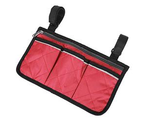 V GEBY Bolsa para Silla de Ruedas Bolsa Lateral Bolsa de Almacenamiento Colgante Multifuncional para sillas de Ruedas Scooters(Rojo)