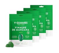 V Gummies - Gominolas de Vinagre de Manzana para Salud Digestiva - Apple Cider Vinegar Gummies - Sabor Natural a Manzana con Vitamina C y Pectina - 50 Unidades (Pack de 4)