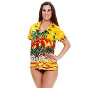 V.H.O. Funky Camisa Hawaiana, Parrot, Yellow, XXL
