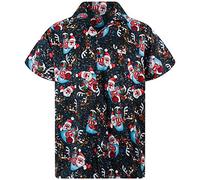 V.H.O. Funky Camisa Hawaiana, Snowflakes, Black, M