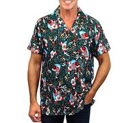 V.H.O. Funky Camisa Hawaiana, Snowflakes, Green, M