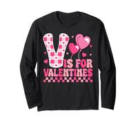 V Is for Valentines Cute Heart Alphabet Love Theme Manga Larga