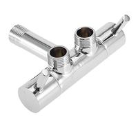 V¨¢lvula de ¨¢ngulo para inodoro y bid¨¦, v¨¢lvula de control de flujo de agua con interruptor doble y divisor de corriente, conexi¨®n G1/2", rosca para manguera, acabado cromado