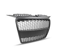 V-MAXZONE PARTS Parrilla delantera compatible con Audi A3 RS-Type Sportback 3 puertas 5 puertas 2005 2006 2007 2008 RS-29 parrilla central central deportiva rejilla de malla negra