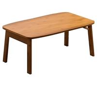 V - Mesa de suelo de estilo japonés para té, café, meditación, escritura y zen, perfecta para ventanal, balcón o habitación, color amarillo, 70 x 42 x 31 cm