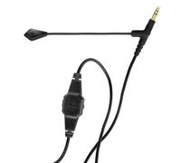 V-Moda Micrófono BoomPro | para Gaming y comunicación | con Cable - Jack de 3,5 mm | Boom Flexible | Controlador de Pinza con botón de Silencio y Rueda de Volumen | Negro