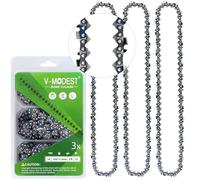 V-MODEST Paquete de 3 cadenas de motosierra de bajo retroceso para barra de 14 pulgadas, 52 eslabones de transmisión de 3/8 pulgadas, calibre .050 pulgadas, compatible con Ryobi RY3714, Echo CS310,