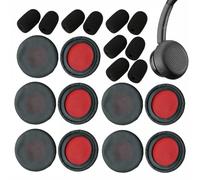V-MOTA Almohadillas de piel + micrófono resistente al viento esponja compatible con Plantronics Poly Blackwire 8225 BW8225-M USB-C 214409-01 auriculares (5 juegos)
