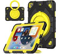 V-MOTA Flat Protect Spider-Man - Bonita silicona compatible con iPad 7, 8, 9 (2019/2020/2021) generación de 10.2 pulgadas; funda protectora giratoria (negro amarillo)
