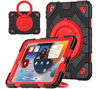 V-MOTA Flat Protect Spider-Man - Bonita silicona compatible con iPad 7, 8, 9 (2019/2020/2021) generación de 10.2 pulgadas; funda protectora giratoria (negro rojo)