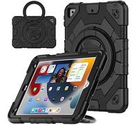 V-MOTA Flat Protect Spider-Man - Bonita silicona compatible con iPad 7, 8, 9 (2019/2020/2021) generación de 10.2 pulgadas; funda protectora de pulsera giratoria (negro)