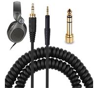 V-MOTA Replacement Spring Coiled Aux Cable Extension Cord with 6.35mm Adapter for Sennheiser HD6 Mix HD7 HD8 DJ Headphones,10 Foot