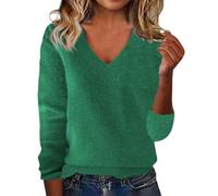 V Neck Sweaters for Women 2025 Fall Winter Warm Cashmere Classic Soft Pullover Sweater Loose Casual Long Sleeve Tops