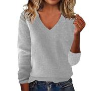 V Neck Sweaters for Women 2025 Fall Winter Warm Cashmere Classic Soft Pullover Sweater Loose Casual Long Sleeve Tops