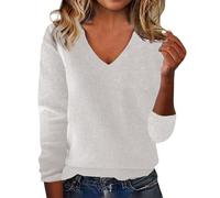 V Neck Sweaters for Women 2025 Fall Winter Warm Cashmere Classic Soft Pullover Sweater Loose Casual Long Sleeve Tops