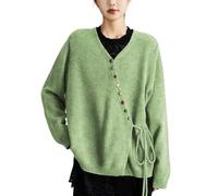 V Neck Sweaters for Women Wrap Cardigan Ballet Cozy Chunky Pullover Sweater Fall Oversized Button Outerwear 2025