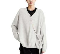 V Neck Sweaters for Women Wrap Cardigan Ballet Cozy Chunky Pullover Sweater Fall Oversized Button Outerwear 2025