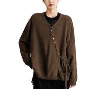 V Neck Sweaters for Women Wrap Cardigan Ballet Cozy Chunky Pullover Sweater Fall Oversized Button Outerwear 2025