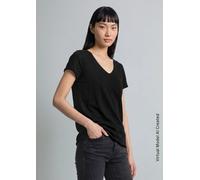 V-Neck-T-Shirt regular Black XS