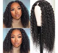 V Part Wig Peluca Natural De Cabello Humano Para Mujeres Negras Curly Upgrade U Part Wig 180 Density V Part Wigs Human Hair No Lacie Front No Leave Out 18 Pulgadas