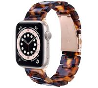 V.R.HOPE Compatible con Apple Watch Band de 42 mm, 44 mm, 45 mm, correa de resina ligera ajustable con hebilla de acero inoxidable de repuesto para iWatch Series SE 7, 6, 5, 4, 3, 2, 1, carey