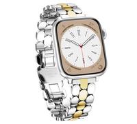 V.R.HOPE Correa delgada de acero inoxidable compatible con correas de Apple Watch de 40 mm, 42 mm, 41 mm, 38 mm, para mujeres y hombres, correa de metal de lujo para iWatch SE Series 11, 10, 9, 8, 7