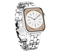 V.R.HOPE Correa delgada de acero inoxidable compatible con correas de Apple Watch de 40 mm, 42 mm, 41 mm, 38 mm, para mujeres y hombres, correa de metal de lujo para iWatch SE Series 11, 10, 9, 8, 7