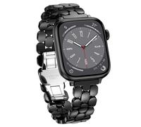 V.R.HOPE Correa delgada de acero inoxidable compatible con correas de Apple Watch de 40 mm, 42 mm, 41 mm, 38 mm, para mujeres y hombres, correa de metal de lujo para iWatch SE Series 11, 10, 9, 8, 7