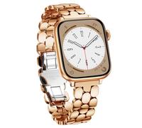V.R.HOPE Correa delgada de acero inoxidable compatible con correas de Apple Watch de 44 mm, 45 mm, 46 mm, 49 mm, para mujeres y hombres, correa de metal de lujo para iWatch SE/Ultra Series 11 10 9 8 7