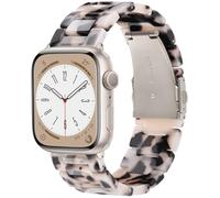 V.R.HOPE Moderna pulsera de resina compatible con Apple Watch SE/9/10/11/40 mm 41 mm 42 mm 38 mm mujer, elegante y ligera correa Leo para iWatch Series 8 7 6 5 4 3 2 1(estrella negra de flores polares