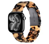 V.R.HOPE Moderna pulsera de resina compatible con Apple Watch SE/9/10/11/40 mm 41 mm 42 mm 38 mm mujer, elegantes pulseras Leo ligeras para iWatch Series 8 7 6 5 4 3 2 1(patrón de carey de leche)