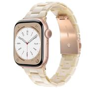 V.R.HOPE Moderna pulsera de resina compatible con Apple Watch SE/9/10/11/40 mm 41 mm 42 mm 38 mm mujer, elegantes pulseras Leo ligeras para iWatch Series 8 7 6 5 4 3 2 1 (beige - oro rosa)
