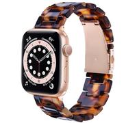 V.R.HOPE Moderna pulsera de resina compatible con Apple Watch SE/9/10/11/44 mm 45 mm 46 mm 49 mm mujer, elegantes pulseras Leo ligeras para iWatch Ultra Series 8 7 6 5 4 (tortugas - oro rosa)