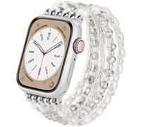 V.R.HOPE Pulsera de perlas compatible con Apple Watch, 38 mm, 40 mm, 41 mm, 42 mm, para mujer, de cristal, elástica y elástica, adecuada para iWatch SE y Series 10, 9, 8, 7, 6, 5, 4, 3, 2, 1, color