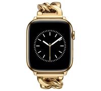 V.R.HOPE Pulsera dorada para Apple Watch para mujer, de diseño, vaquera, elegante correa de metal de acero inoxidable, compatible con iWatch Series 11/10/9/8/7/6/5/4/3/2/SE (38 mm, 40 mm, 41 mm, 42 mm