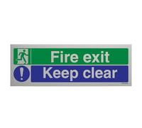 V Safety 14012AX-ACBRSH 300 mm x 100 mm - 3 mm de Aluminio Cepillado Comp, Blanco, 300mm x 100mm