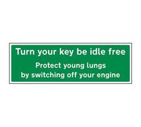 V Safety 7A056BP-ACSR1CLAG VSafety Turn Your Key Be Idle Free con señal de Canal, 600 x 200