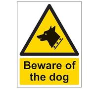 V Safety Beware Of The Dog - Señal de seguridad compuesta de aluminio cepillado (200 x 300 mm, 3 mm)