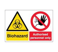 V Safety Biohazard/Authorised Personel Only - Señal de seguridad compuesta de aluminio (600 x 450 mm, 3 mm)