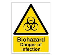 V Safety Biohazard Danger of Infection - Señal de seguridad compuesta de aluminio (300 x 400 mm, 3 mm)