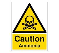 V Safety Caution Ammonia - Señal de seguridad autoadhesiva de vinilo (150 x 200 mm)