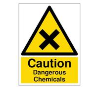 V Safety Caution Dangerous Chemicals - Retrato de vinilo autoadhesivo (300 x 400 mm)