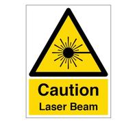 V Safety Caution Laser Beam - Señal de seguridad de plástico rígido (150 x 200 mm, 2 mm)