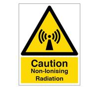 V Safety Caution Non-Ionising Radiation - Señal de seguridad de plástico rígido (300 x 400 mm, 2 mm)