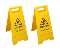 V Safety Caution Trip Hazard - Señal de seguridad amarilla de doble cara para suelo húmedo, paquete de 2