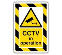 V Safety CCTV In Operation - ExtraViz 250 x 350 mm - Señal de seguridad adhesiva para ventana